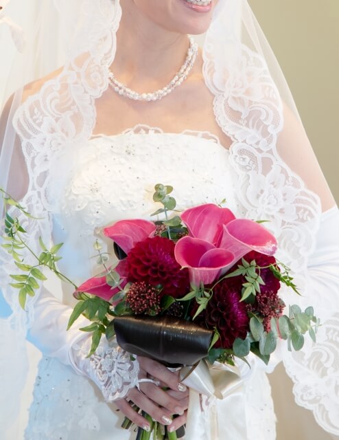 家族に花嫁姿を見せられる